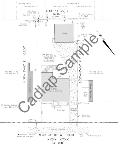 Boundary survey sample drawing