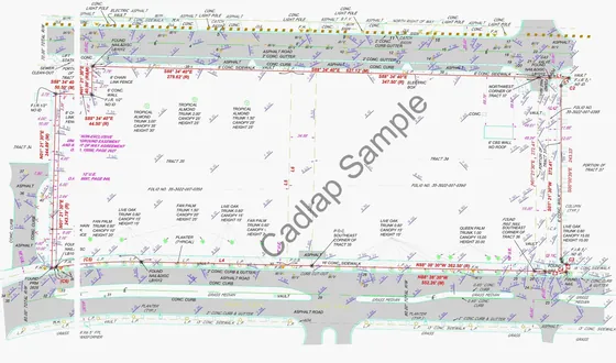 Tree and site survey sample drawing